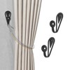 Unique Bargains Curtain Holdbacks Teardrop Hooks Zinc Alloy 2.56"x0.87" 1 Pair - 2 of 4