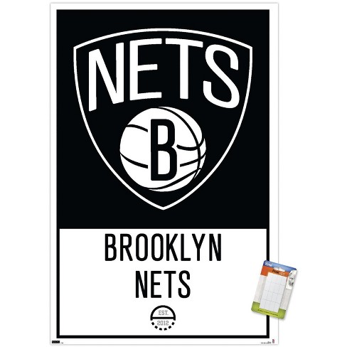 NBA Brooklyn Nets - Team 21 Wall Poster, 22.375 x 34, Framed 
