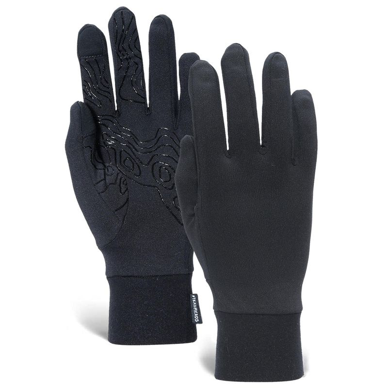 TrailHeads Running Gloves for Women – Lightweight, Moisture Wicking & Touchscreen with Anti-Slip Grip - Black - Large