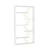 White wooden frame open backboard 6-tier bookshelf Industrial style bookshelf - 2 of 4