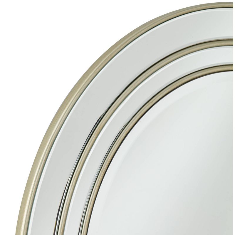 Noble Park San Simeon Round Vanity Decorative Wall Mirror Modern Beveled Glass Matte Champagne Frame 31 3/4" Wide for Bathroom Bedroom House Entryway, 3 of 8
