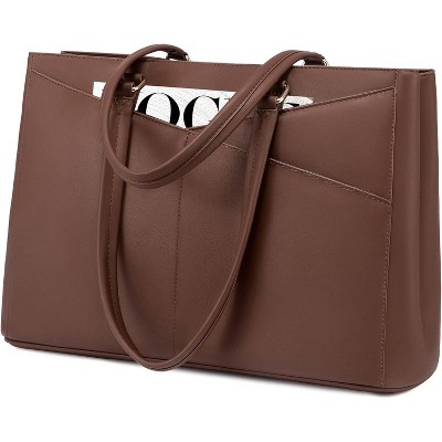 Laptop Tote Bag for Women 15.6 Inch Waterproof Leather Computer Bags Business Office Work Briefcase