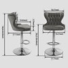 Modern Swivel Barstools, Home Office Chair, PU Leather Upholstered, Height Adjustable, 360° Swivel, Comfortable Back Support for Bedroom Home Vanity - 3 of 4