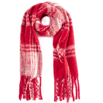 Shiraleah Red and White Plaid Tamara Scarf