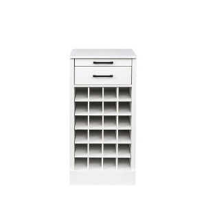 Vynxaria Bar Serving Carts, White Modular 28-Bottle Wine Cabinet Buffet - 1 of 4