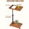 C Table End Table Adjustable Height, 360°Swivel TV Tray Tables for Small Spaces, That Slide Under Sofa with Wheels - 2 of 4