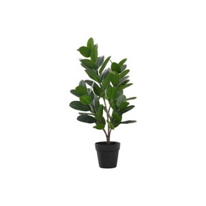 Syemin Artificial Plant Garcinia Tree Indoor Faux Greenery Potted Real Touch Decorative Green Leaves Black Cement Pot, Green, 15.5"*12"*28" - 1 of 4
