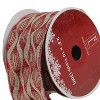 Northlight Brown and Red Glittered Christmas Wired Craft Ribbon 2.5" x 10 Yards - 3 of 3