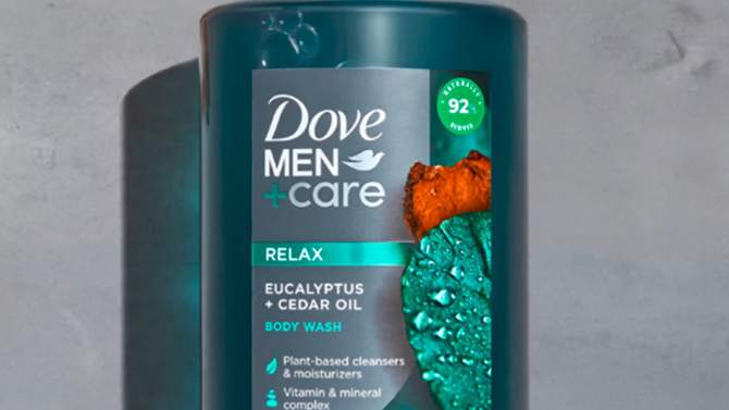 Dove Men+Care Relax Plant Based Body Wash - Eucalyptus &#38; Cedar Oil - 26 fl oz, 2 of 11, play video