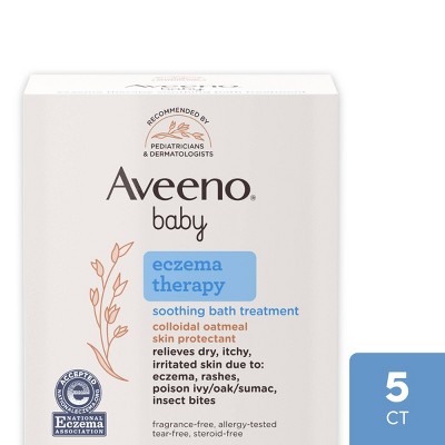 Aveeno Baby Eczema Therapy Soothing Oatmeal Bath Treatment for Relief of Dry, Itchy Skin - 3.75oz - 5ct