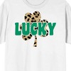 St Pats Lucky Cheetah Crew Neck Short Sleeve Women's White T-shirt - image 2 of 3