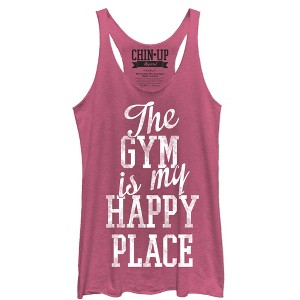 Women's CHIN UP Happy Place Racerback Tank Top - 1 of 3