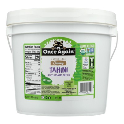 Once Again Unsweetened Creamy Tahini Only Sesame Seeds - 9 lb