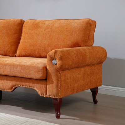 2-Piece Velvet Chesterfield Sofa Set with Roll Arms and Button Tufting, 5-Seat Convertible Luxury Couch for Living Room