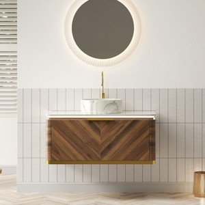 GDFStudio Alejandro Modern Bathroom Vanity with Sintered Stone Countertop and Ceramic Vessel Sink - 1 of 4