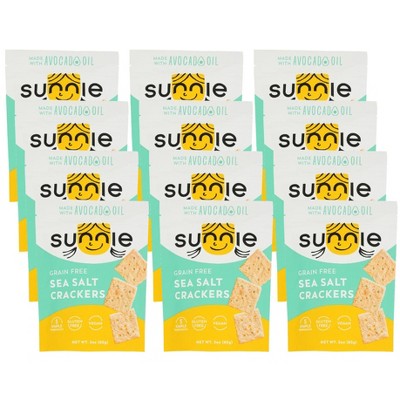 Sunnie Sea Salt Crackers Grain Free - Case of 12/3 oz