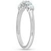 Pompeii3 1/2 Ct Five Stone U Prong EX3 Lab Created Diamond Wedding Ring 14k White Gold - 2 of 4