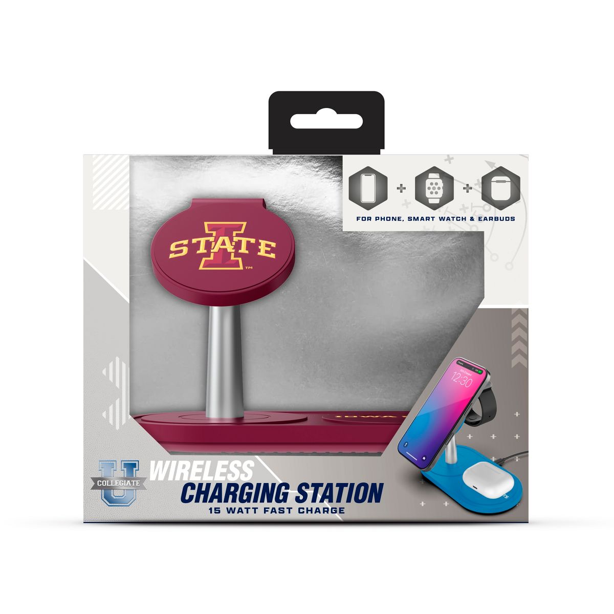 SOAR NCAA 3-in-1 Wireless Charging Station- Iowa State Cyclones - thumbnail 3