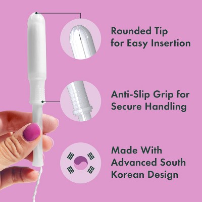 Rael Slim Applicator Tampons with Organic Cotton - BPA-Free, Organic Cotton Core, Fragrance Free - Super - 18ct
