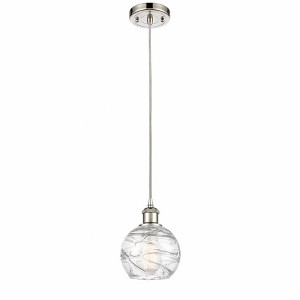 Athens Deco Swirl - 1 Light Cord Hung Mini Pendant In Industrial Style-8 Inches Tall and 6 Inches Wide - 1 of 1