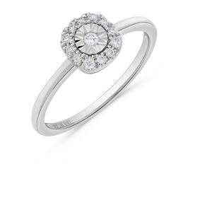 H.J. Namdar 0.14 ct tw Miracle Set Diamond Ring 14K White Gold Natural Diamonds Size 6 - 1 of 4