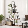 4-Tier Ladder Bookshelf, Versatile A-Shaped Bookcase, Tall Ladder Shelf Storage Organizer, Ladder Display Shelf for Living Room, Home Office - 2 of 4