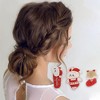 Unique Bargains Christmas Hair Clips Blessing Rabbit for Christmas 1.97"x1.57" Red White 1 Set - 2 of 4