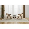 Mid-Century Farmhouse Accent Chair - Wood Armchair with Rattan Backrest & Removable Linen Cushion for Living Room, Bedroom - 3 of 4