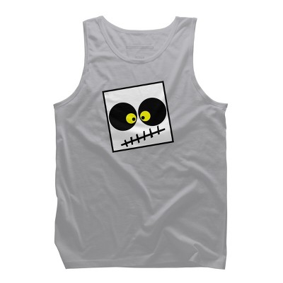 Men's Design By Humans Square Skull By LonaMisa Tank Top