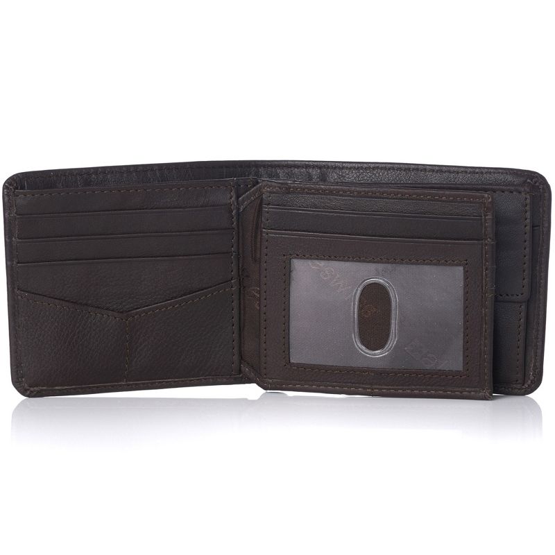 Alpine Swiss RFID Protected Men’s Max Coin Pocket Bifold Wallet with Divided Bill Section Comes in a Gift Box, 3 of 6