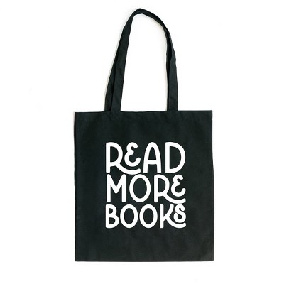 City Creek Prints Read More Books Canvas Tote Bag - 15x16 - Black