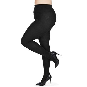 Memoi Boston Ribbed Cotton Blend Sweater Tights - 1 of 3