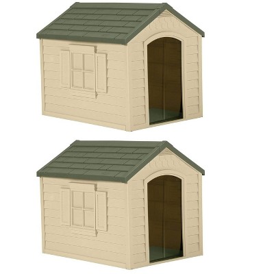 Suncast DH250 Durable Resin Snap Together Dog House with Removable Roof, Brown