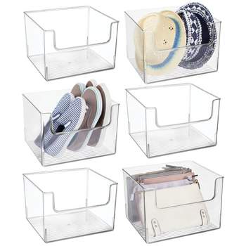 Mdesign Clarity Plastic Stackable Closet Storage Organizer With Drawer ...