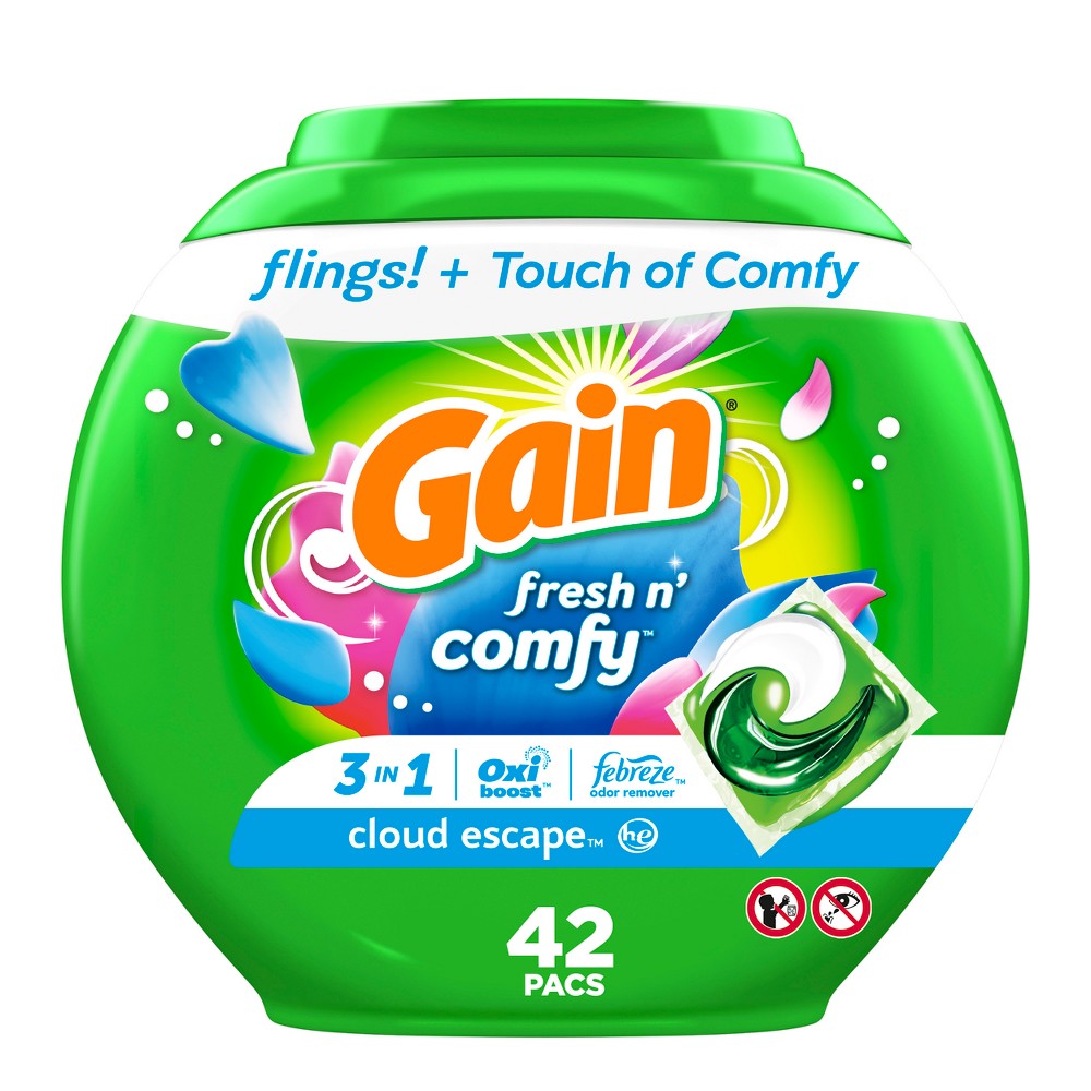 Gain Flings Laundry Detergent - Fresh & Comfy - 42ct