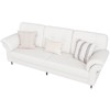 84-Inch Teddy Fleece Sofa for Living Room – Minimalist Small Couch with Removable Pillows, Curved Armrests & Convenient Side Pockets, White - 2 of 4