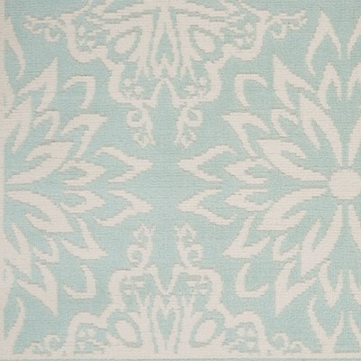 Elegant Ivory/Green Floral Synthetic 5'3" x 7'3" Easy-Care Rug