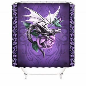 Purple Rose And Dragon Shower Curtains for Bathroom Waterproof Fabric Bath Curtain Durable Soft Stylish Bathroom Decor 72x72 Inch - 1 of 1