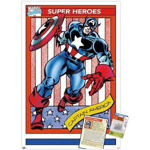 Trends International Marvel Trading Cards - Captain America Unframed Wall Poster Prints - 1 of 4