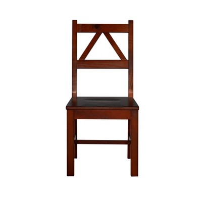 Antique Tobacco Brown Solid Wood Dining Chair