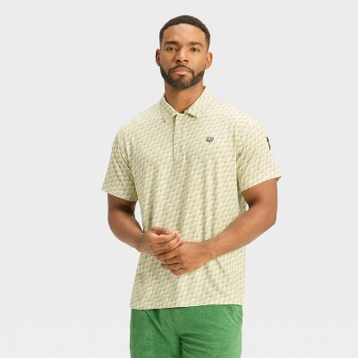 Houston White Men's Performance Polo Shirt - Green