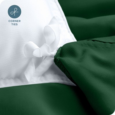 Twin/Twin XL Forest Green Organic Cotton Jersey Duvet Cover Set