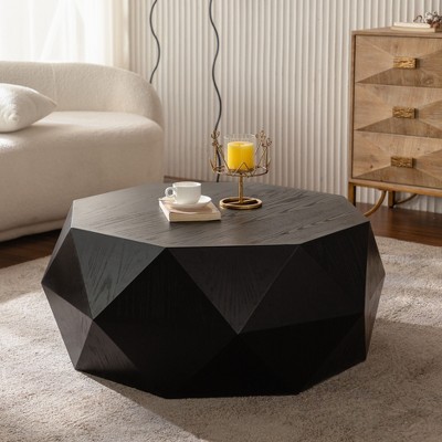 Sapphtopaz Barrel Type Coffee Table Natural Style Center Coffee Bar with Storage Space for Living Room, Bedroom