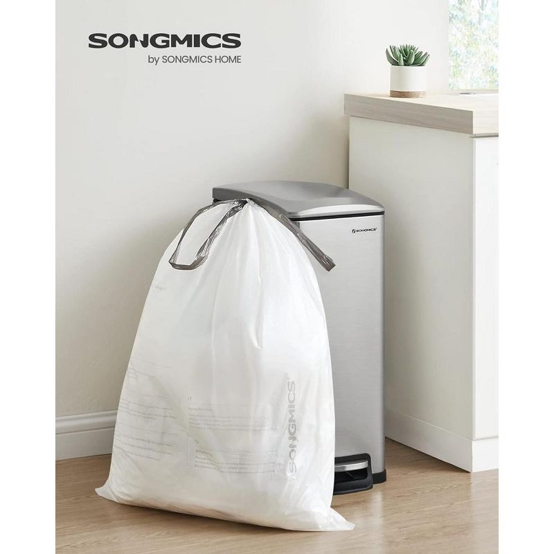 SONGMICS Trash Bags for 12-14.5 Gallon Trash Cans, Drawstring Garbage Bags, Liner Code 055A, 2 of 9