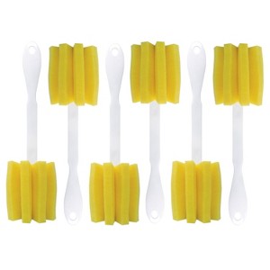 Lola Glass & Jar Sponge Brush, Star Shaped, Foam Material, Dishwasher Safe, Non-Scratch, Perfect for Glasses, Mugs, Bottles - 6 Pack - 1 of 4