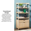 TOAOTBNBO Traditional Open Bookcase with Storage Drawer, Standing Bookshelves with Warp-resistant Material Spacious Office Display Shelf, Light Brown - 4 of 4