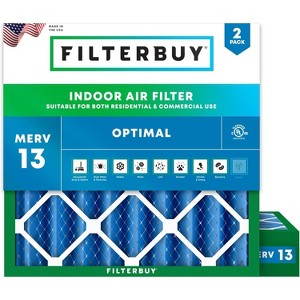 Filterbuy 23.5x23.5x4 Air Filter (2-Pack), Pleated MERV 13 Health Defense Replacement HVAC AC Furnace Filters (Actual Size: 23.50 x 23.50 x 3.63) - 1 of 4