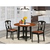 HomeStock 3-Piece Black and Cherry Finish Round Solid Wood Top Dining Table Set - 2 of 4
