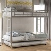 NicBex Twin Over Twin Bunk Bed with Trundle and Ladder,Loft Bed with Safety Guardrail for Bedroom,Black/White/Silver - 2 of 4