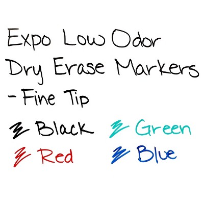 Expo 4pk Dry Erase Markers Fine Tip Multicolored